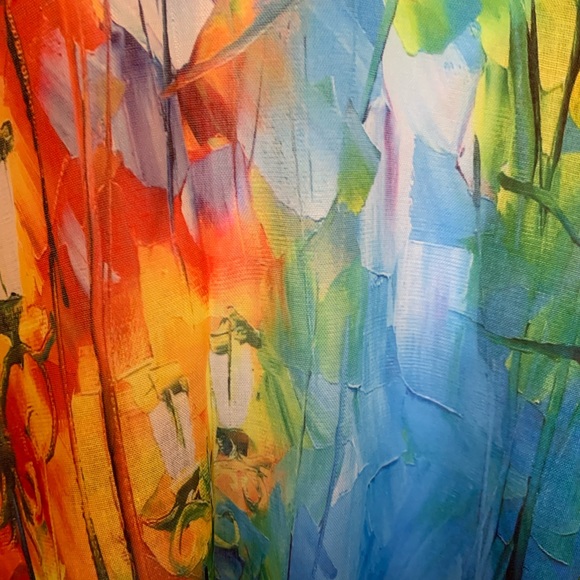 NWT Museum Art Ruana Rhuana Kimono Cover-Up OS “Walking in the Rain” - Picture 2 of 10